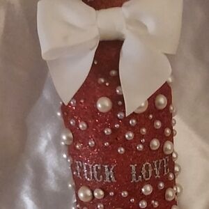 Hand Decorated Bottle For Those That Don't Love Valentines Day